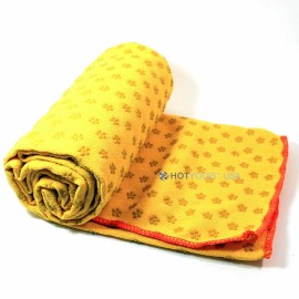 HOTYOGIS Pack of 2 25x72" Non-Slip Hot Yoga Towel Microfiber Pilates Fitness YELLOW