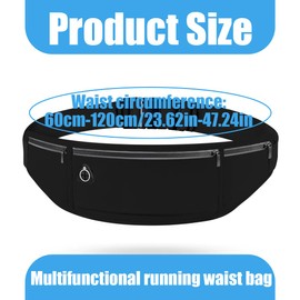 Laufgürtel für Handy, Lauftasche, Hüfttasche für Jogging, Sport Jogging Gürtel, Running Belt, Fitnessgürtel, Handytasche, Geeignet für Mobiltelefone verschiedener Modelle und Größen (Schwarz)