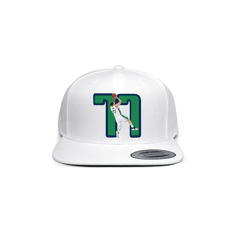 Snapback White Dallas Luka Doncic 77 Logo Hat