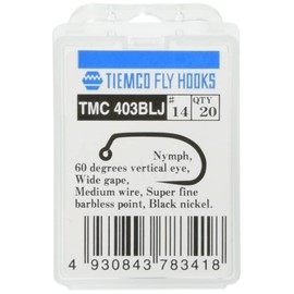 TIEMCO Fly Hook Small Pack TMC403BLJ #10 Black Nickel