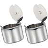 Wwyan 1Set of Silver 285ml Stainless Steel Sugar Bowl with