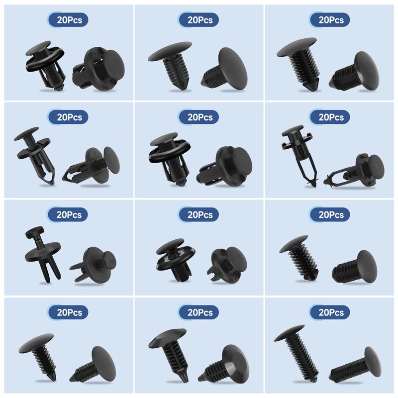 Einesin 240PCS Car Push Retainer Clips & Auto Fasteners Assortment,