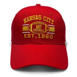 Football Fans Hat City Theme Embroidered Baseball Cap for Men Women Breathable Adjustable,Red