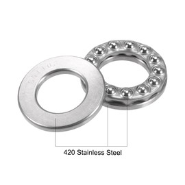sourcing map S51103 Thrust Ball Bearing 17mm Bore 30mm OD 9mm Thick Stainless Steel with Washers 2pcs