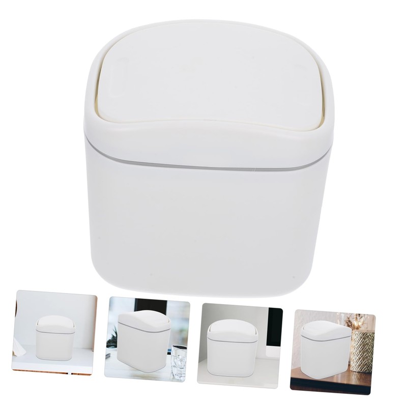 Ciieeo Light Luxury Desktop Trash Can with Lid Stylish Household