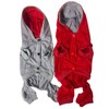 Dog Hoodie Jumpsuit, Athletic Style Pet Apparel, Grey with Red