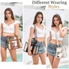 FAIME Clear Tote Bag for Women Stadium Approved,Woven Crossbody Handbag