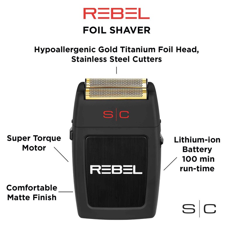 StyleCraft Rebel Professional Cordless Double Foil Shaver - Super Torque