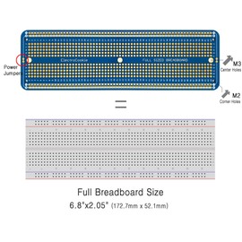 ElectroCookie Solderable Breadboard Large PCB Board for Electronics Projects Compatible for DIY Arduino Soldering Projects, Gold-Plated (3 Pack, Blue)