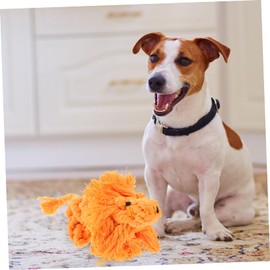 BESPORTBLE Pet Dog Chewing Toy Molar Teeth Plaything Bite-Resistant Lion Shape Woven Rope Toy for Puppies