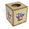 Square 'Garden Gnome & Robin' Wooden Tissue Box Cover (TB00061693)
