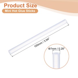 sourcing map 32 Pcs Mini Hot Glue Sticks, 0.28" Dia x 3.94" Long EVA Glue Gun Sticks, White Clear Mini Hot Melt Glue Sticks for DIY Craft Sticky Projects