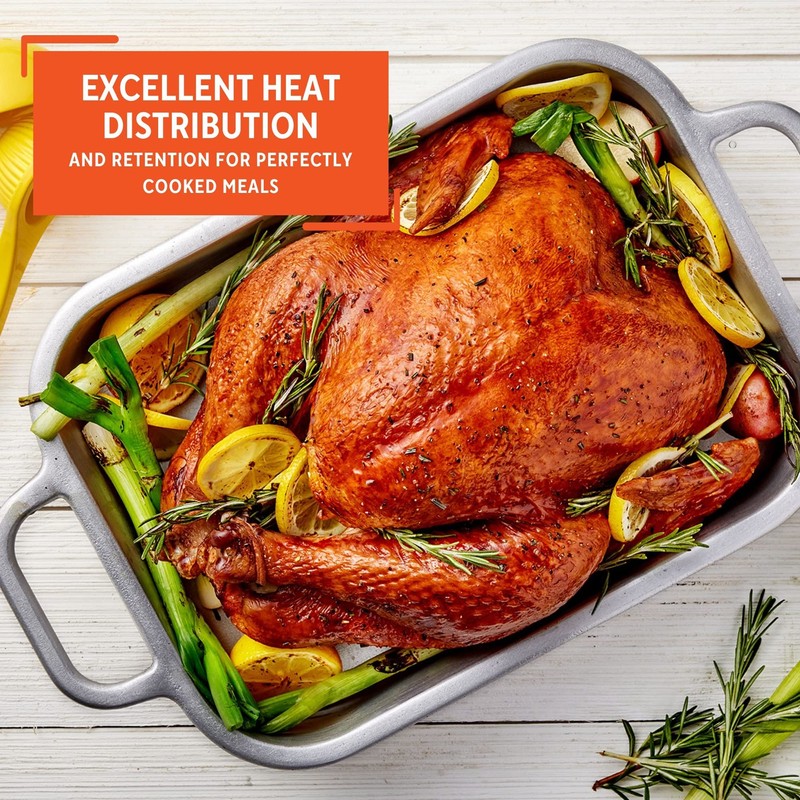 IMUSA 13.5x10in H. Cajun Cast Aluminum Roaster/Baking pan