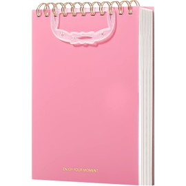 CAGIE Top Spiral Notebook, 300 Pages Hardcover Steno Pads, Top Bound Spiral Notebooks, 7 x 10 Inch College Ruled Spiral Notepad, Left-Handed Notebooks for Work, School, Office, Business, Pink