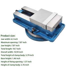 Timunr 6 Inch Accuracy Mill Vise with 360 Degree Swiveling Base Heavy Duty Milling Machine Lengthen Vise Fit for CNC, Milling Machines and Machining Centers