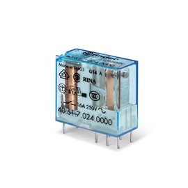 RELE Series 40 Standard 12 VDC 1 circuitosconmutados 6 Pin 16 A Mini-rele Printed Circuit 29 x 25 x 12.4 mm Finder 40.61.9.012.0000