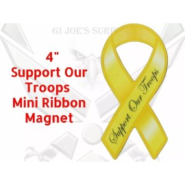 New Single Support Our Troops 4" Mini Military Ribbon Auto Magnets F5