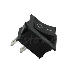 Mini Black On/Off Rectangle Rocker Switch Miniature Car Boat Button Rocker Toggle Switch KCD1-2Pin 250V 3A