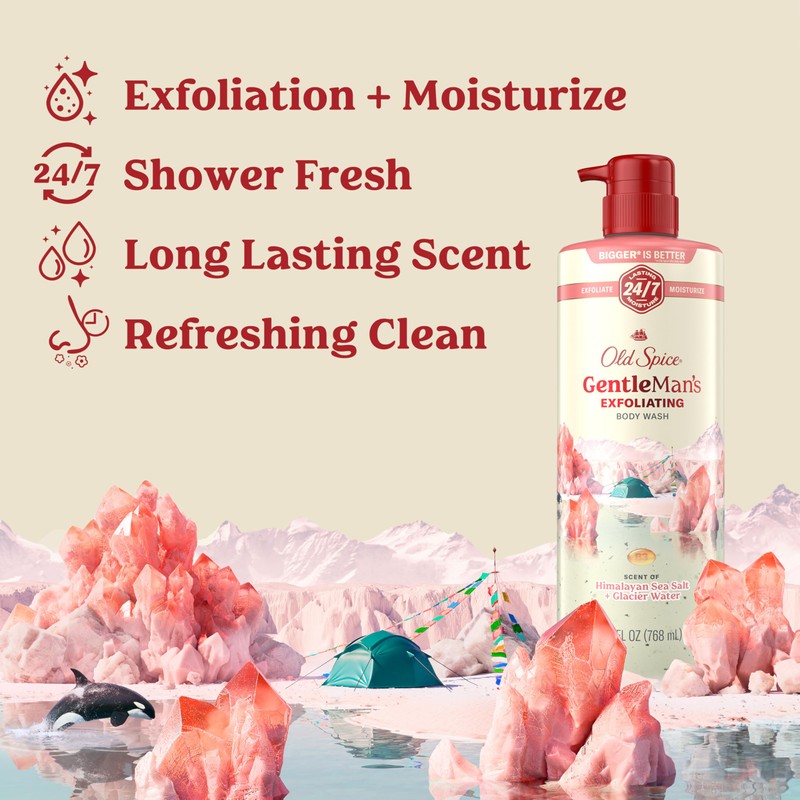 Old Spice GentleMan's Exfoliating & Moisturizing Body Wash for Men,