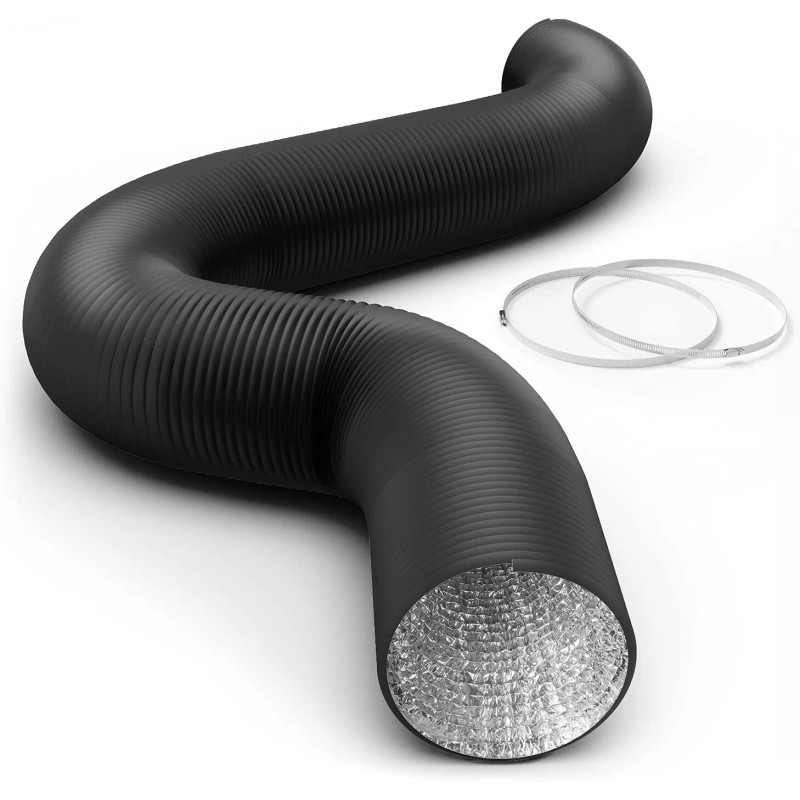 iPower Flexible 12 inch 25 Feet Aluminum Ducting 4 Layer