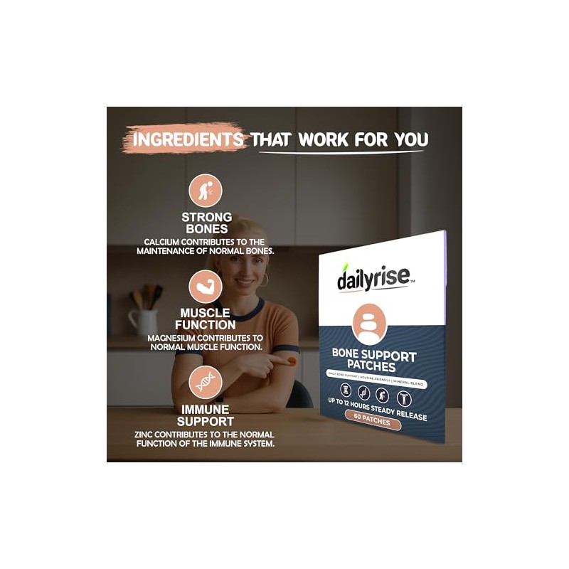 Bone Support Patches with Calcium, Magnesium & Zinc | 60