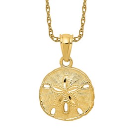 Ice Carats Designer Jewelry USA 14K Solid Yellow Gold Sand Dollar Starfish Necklace - Pendant Only