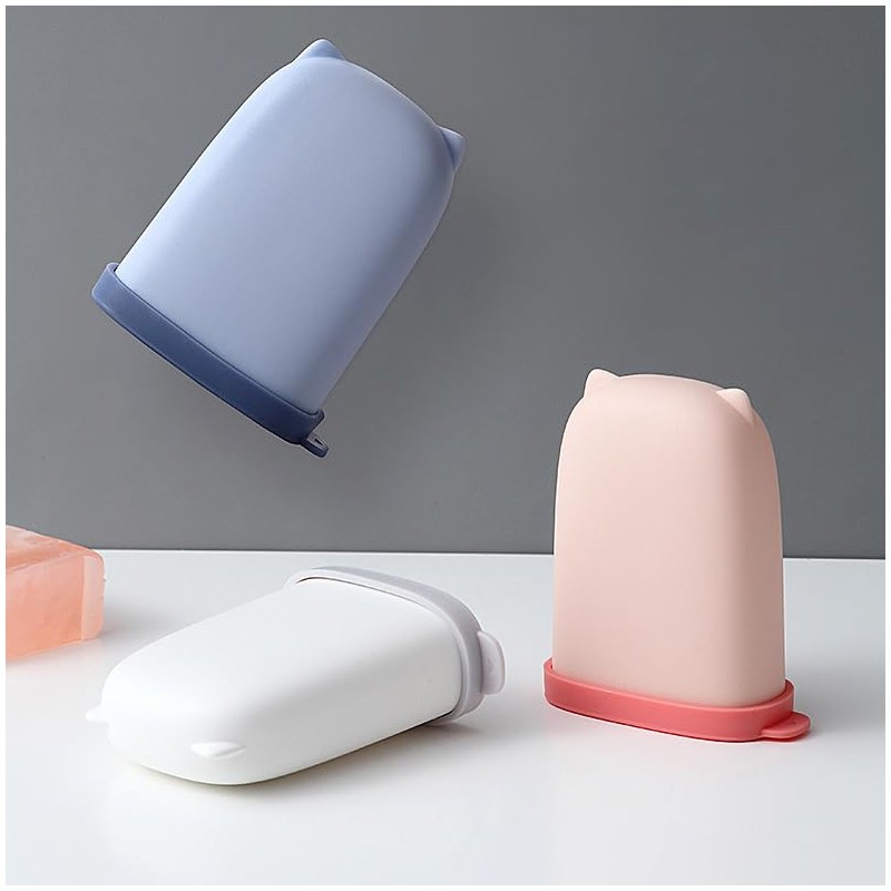 2Pack Cute Travel Soap Box Case, Leak Proof Portable Soap