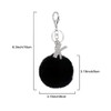 Czsycdsf Crystal Initial Letter A-Z Puff Fur Ball Keychain, Black