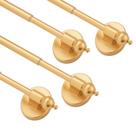 Coquilles Magnetic Curtain Rods,Multi-Use Adjustable Appliance for Metal Doors,Windows,No Tools Needed，16-28 Inch，Gold，4 Pack