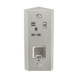 Knightsbridge SKR0013 Vertical Power Station - Single 13A Socket + Twin USB (2.4A) and 3W Bluetooth Speaker