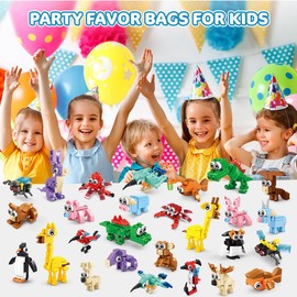 INSOON 30 Packs Animal Party Favors for Kids, 810 PCS Mini Animal Building Block Toy Set for Goodie Bag Fillers Classroom Prizes Birthday Children's Day Christmas for Boys Girls Student Ages 6+