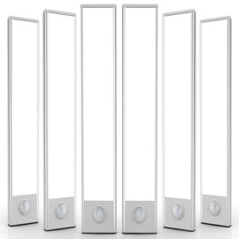 6 Pack Under Cabinet Lighting Wireless, 68 LED Rechargeable Battery Motion Sensor Light Indoor, Stick On Magnetic Closet Lights, Under Counter Lights for Kitchen, Stairs, White 16 in
