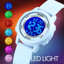 SKMEI Kids Watch, Digital Sport Watches for Girls Boys, Waterproof Outdoor LED Watches with Luminous Alarm Stopwatch Child Wristwatch