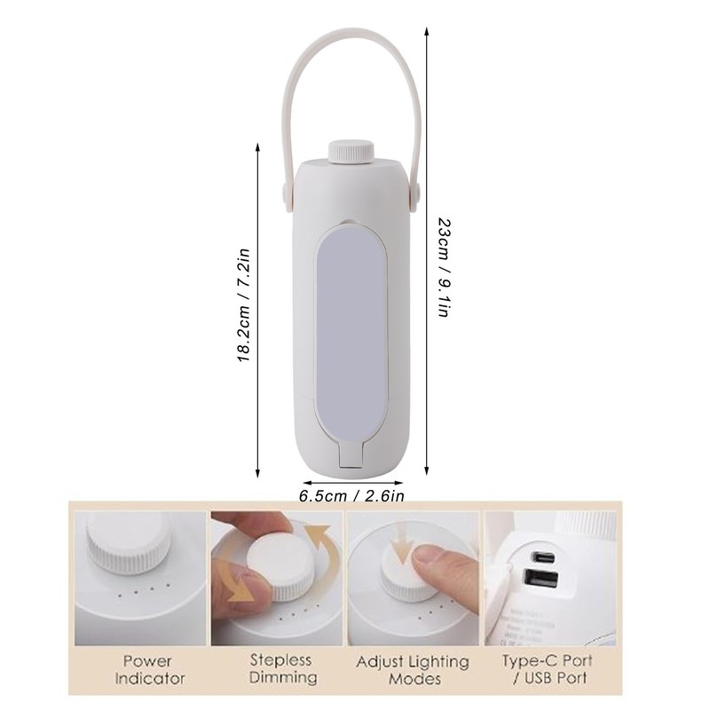 Folding LED Camping Lantern Flashlight 10000mAh USB Rechargeable Collapsible IP54