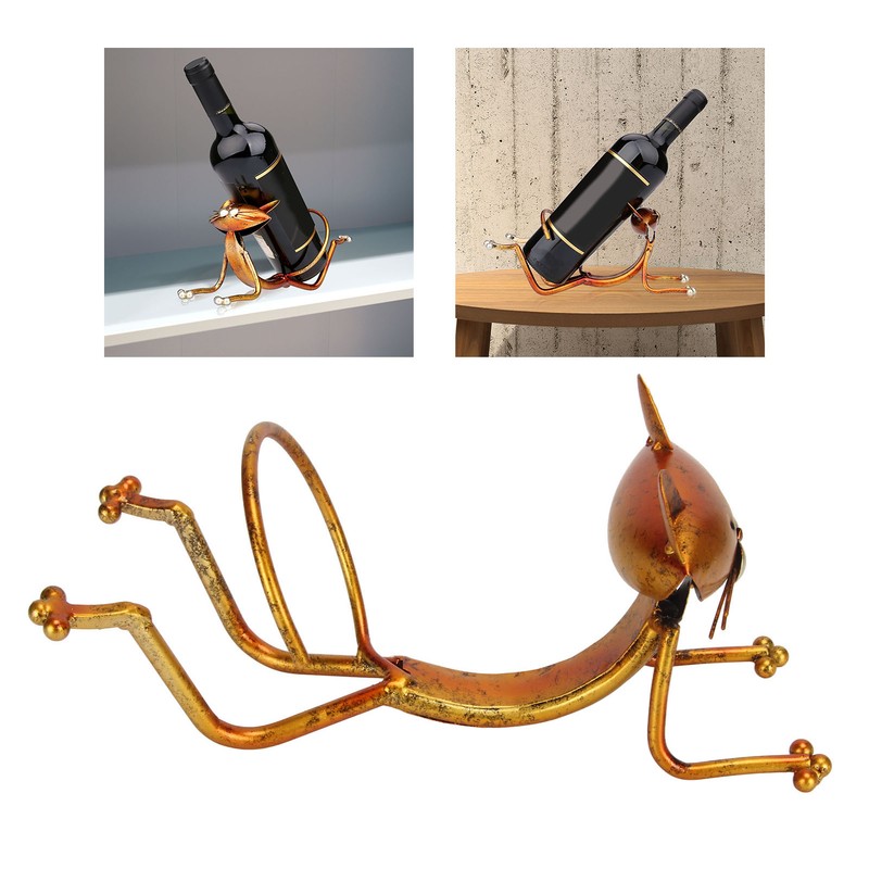 Cat Wine Holder Innovative Modern Style Decorative Metal Cat Shaped
