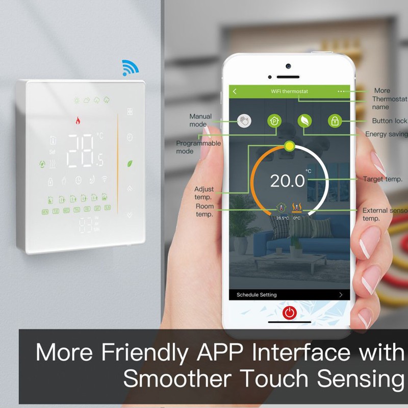 Smart Thermostat WiFi Programmable Phone App Control Water Floor Heating