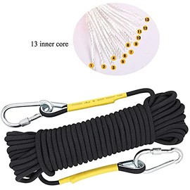 X XBEN Multi-use 8mm 10m Outdoor Rope Home Emergency Escape Rope, Black Multifunctional Cord Safety Rope for Magnetic Fishing Hiking Caving Camping Rescue Tree Climbing
