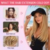 Baseball Hat Wig for Women, Hat with 18 Inch Straight