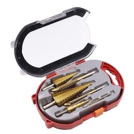 LSLANSOON ステップドリル 6点セット ドリルビット HSS高速鋼 タケノコドリル 4-32mm/4-20mm/4-12mm ツイストドリル 6mm/8mm/3mm 金属加工 木工 穴あけ ケース付 (3本ステップドリルビット+3本ツイストビット)