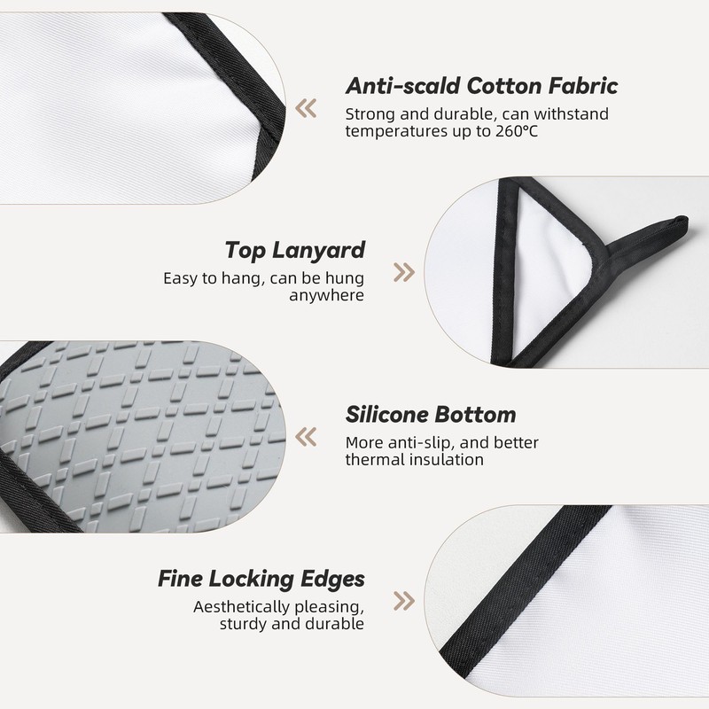 Dog Silicone Oven Mitts and Pot Holders Set Kitchen Gloves
