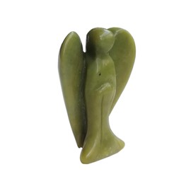 Sunshcat Natural Green Jade Healing Crystal Prayer Guardian Angel Statue,2 Inchs Carving Pocket Palm Crystals and Healing Stones Figurines Decoration