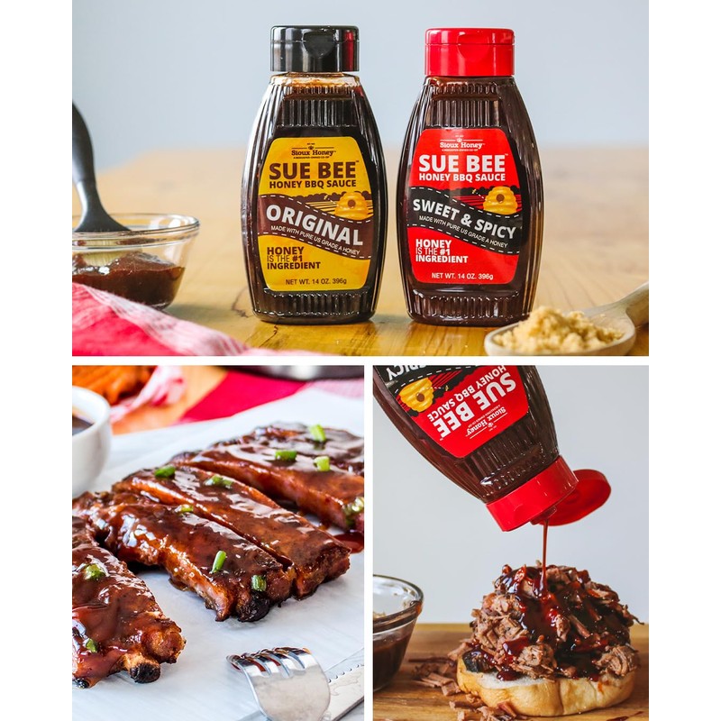 Sue Bee Sweet & Spicy Barbecue Sauce, Honey BBQ, 14
