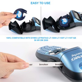 Invoker Compatible Label Tape to Replace Dymo Letratag Plastic White Label Tape 12 mm x 4 m Plastic Tapes S0721660 91221 for Dymo Letra Tag LT-100H LT-100T LT-110T QX 50 XR XM, Pack of 10