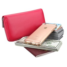 Yuhan Pretty Women's 36 Card Slots Credit Card Holder Wallet RFID BLOCKING (Rose)