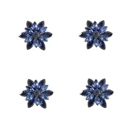 Jerler 4 Pcs Sliver Rhinestone Buttons Crystal Embellishments Sew on Clothing Buttons for Decoration and DIY