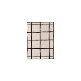 Barefoot Dreams Women's CozyChic Grid Plaid Throw, Stone/Black, One Size