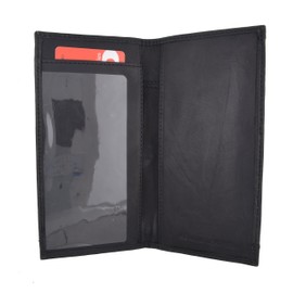 RFID Blocking Hand Crafted Army Camo Genuine Soft Leather Checkbook Cover simple-156