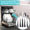 MDEALY 20-Piece Black Silverware Set for 4, 18/0 Stainless Steel