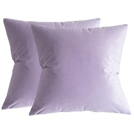 Lutanky Velvet Cushion covers (Pack of 2) Soft Throw Pillow Cases Decorative Square Cushion Cover for Sofa Home Decor 18" X 18" （45 x 45 cm）(taro purple, 2 Pieces)
