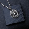 xuanhang Unisex Stainless Steel Lion Head Pendant Necklace for Men